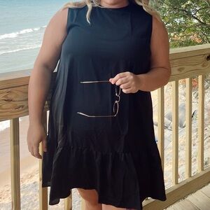 SHEIN Black Midi Dress